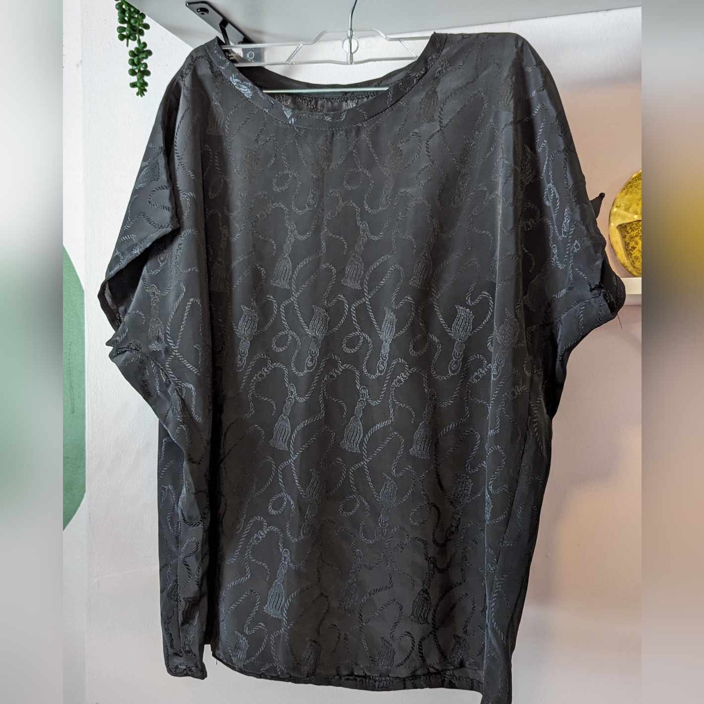 Large Black Patterned Top